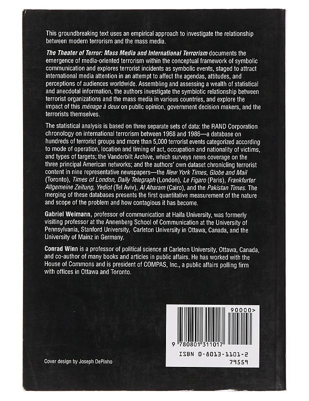 The Theater Of terror - Gabriel Weimann, Conrad Winn - Tietokirjat - 10105497493 - 1
