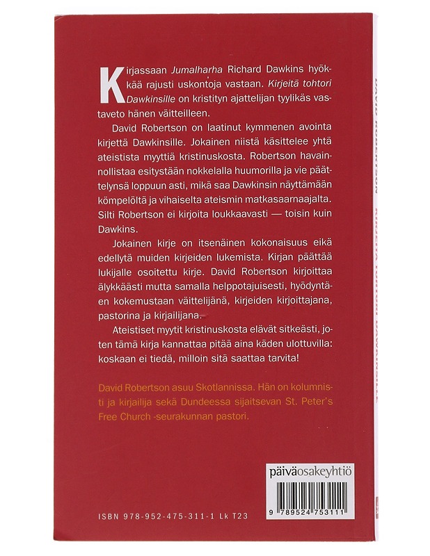Kirjeitä tohtori Dawkinsille - Robertson, David - Tietokirjat ja oppaat - 10105497503 - 1