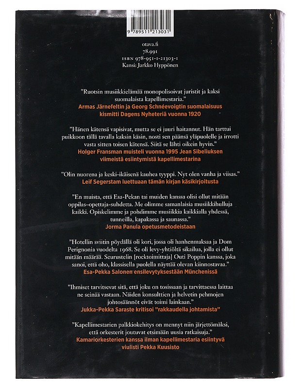 Suomalaiset kapellimestarit : Sibeliuksesta Saloseen, Kajanuksesta Franckiin - Vesa Sirén - Elämäkerrat ja muistelmat - 10105497589 - 1