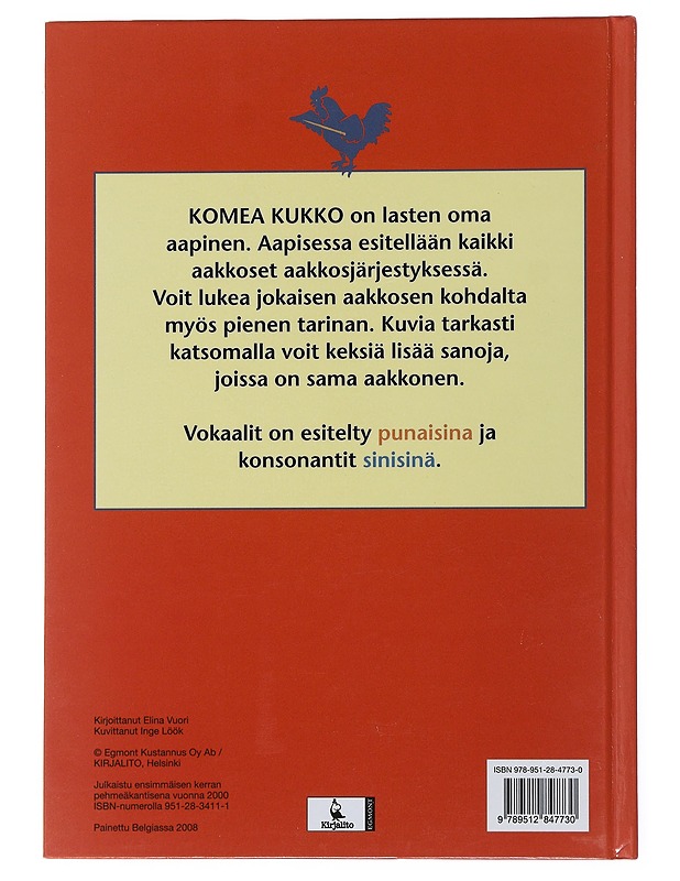 Komea kukko : lasten oma aapinen - Vuori, Elina - Lastenkirjat - 10105497604 - 1