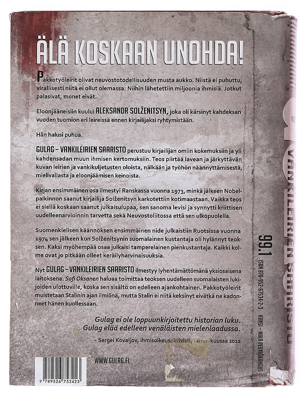 Gulag : vankileirien saaristo - Solzenitsyn, Aleksandr - Elämäkerrat ja muistelmat - 10105497739 - 1