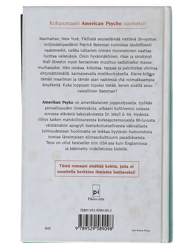 Amerikan psyko - Ellis, Bret Easton - Romaanit ja novellit - 10105498187 - 1