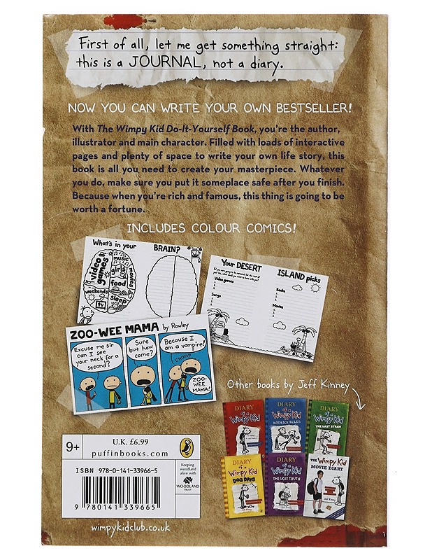 The Wimpy Kid: Do-It-Yourself Book - Jeff Kinney - Nuorten kirjat - 10105498219 - 1