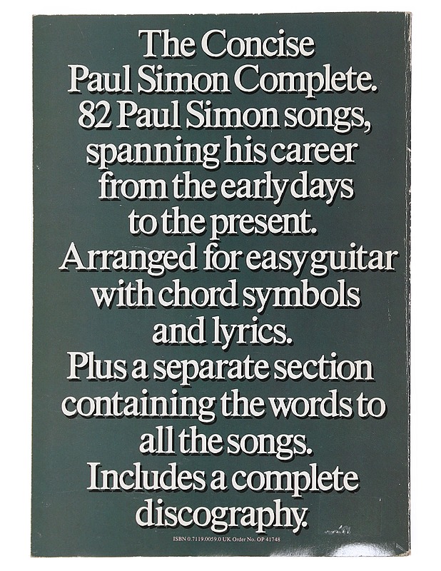 The Concise Paul Simon Complete - Tietokirjat - 10105498278 - 1