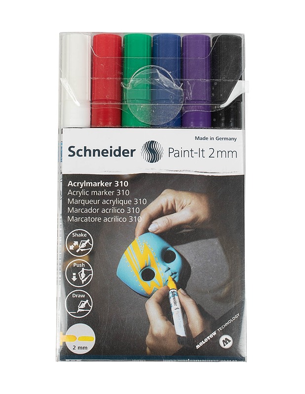 SCHNEIDER akryylitussit, 6 kpl - Askartelu - 10105498275 - 0