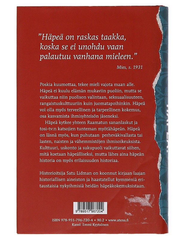 Häpeä! - Lidman , Satu - Tietokirjat - 10105498530 - 1