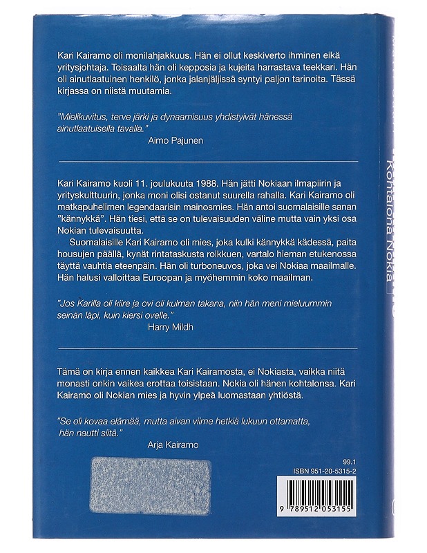 Kari Kairamo : kohtalona Nokia - Matti Saari - Elämäkerrat ja muistelmat - 10105498537 - 1