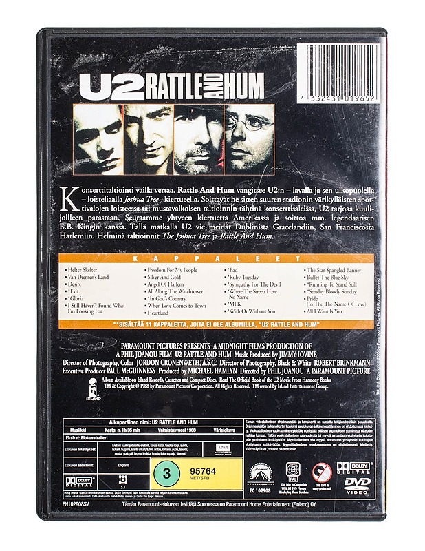 U2 RATTLE AND HUM - DVD - DVD-elokuvat - 10105498575 - 1