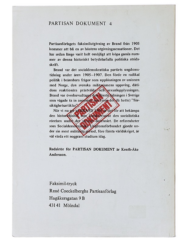 Brand: 1905: Illustrated socialist newspaper - Historiakirjat - 10105498582 - 1