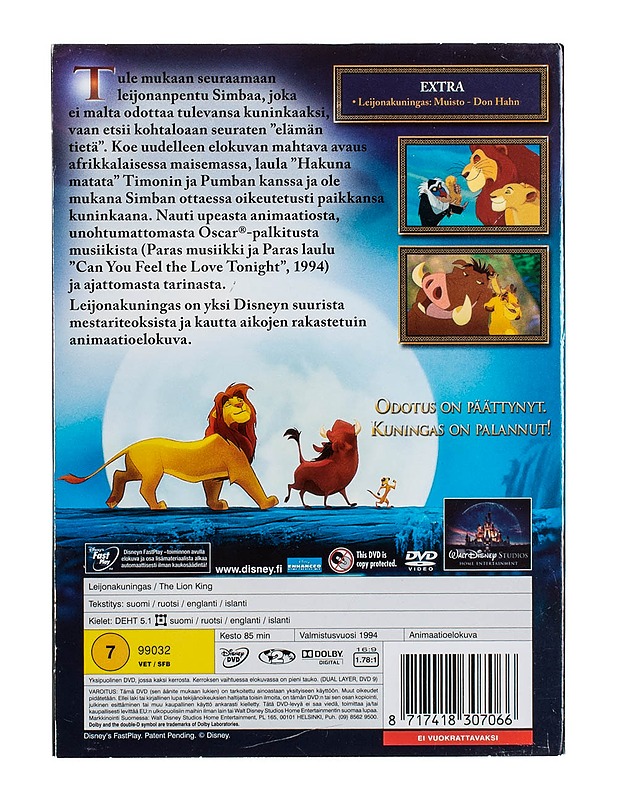 Leijonakuningas - DVD - DVD-elokuvat - 10105498607 - 1