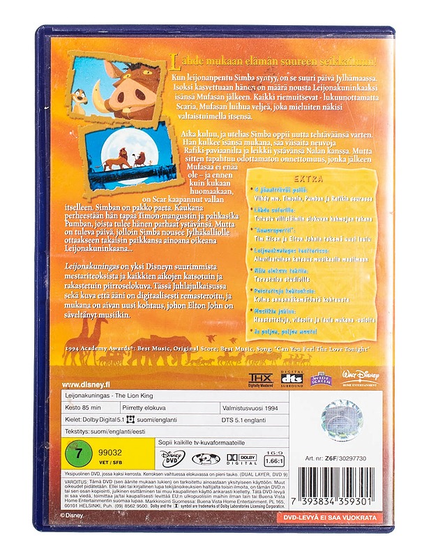 Leijonakuningas - DVD - DVD-elokuvat - 10105498665 - 1