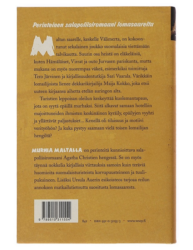 Murhia Maltalla : salapoliisiromaani - Ursula Auer - Jännitys ja dekkarit - 10105498700 - 1