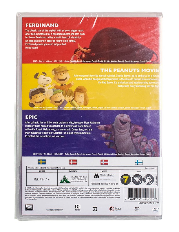 The Peanuts Movie /Ferdinand/Epic - DVD - DVD-elokuvat - 10105498745 - 1