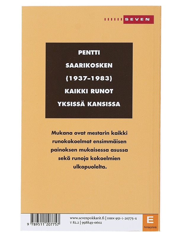 Runot - Saarikoski, Pentti - Romaanit ja novellit - 10105498770 - 1