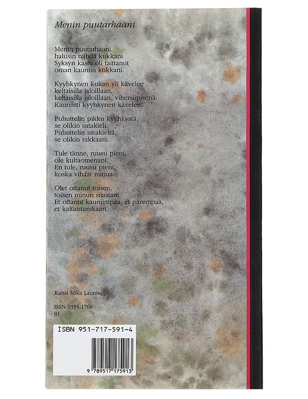 MENIN PUUTARHAANI : VALIKOIMA UNKARILAISIA KANSANRUNOJA 1500-LUVULTA 1900-LUVULLE - JÁVORSZKY, BÉLA - Runot ja näytelmät - 10105498781 - 1