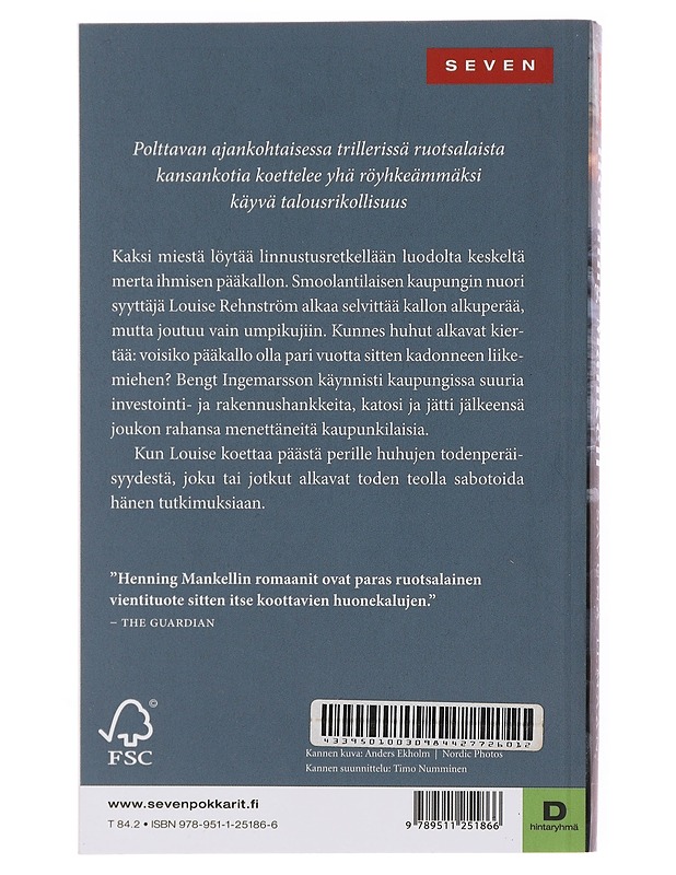 Savuna ilmaan - Mankell, Henning - Jännitys ja dekkarit - 10105498866 - 1