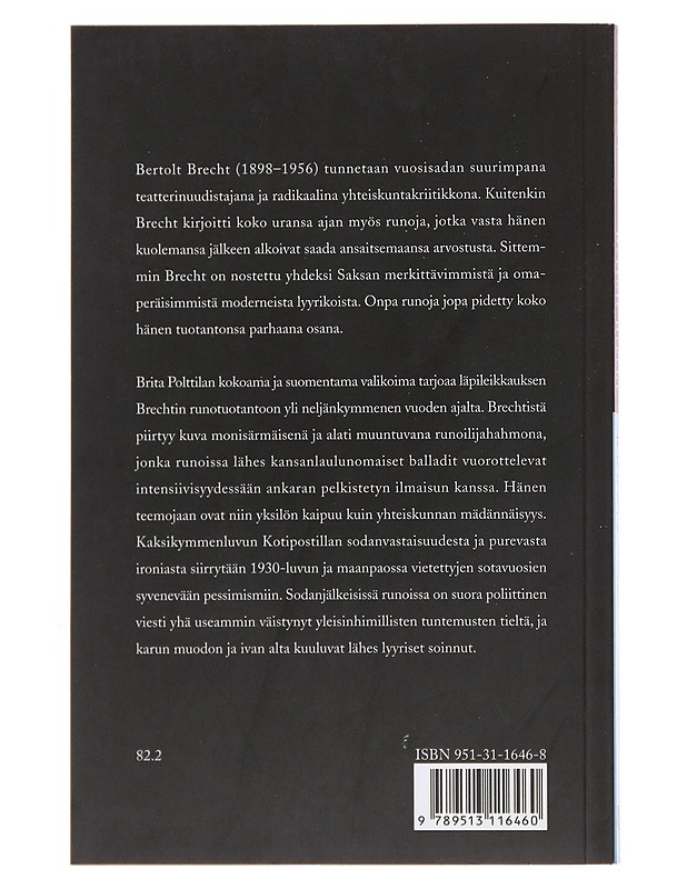 Runoja 1914-1956 - Brecht, Bertolt - Kaunokirjallisuus - 10105498990 - 1