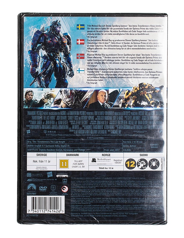 Transformers The Last Knight - DVD - DVD-elokuvat - 10105499039 - 1