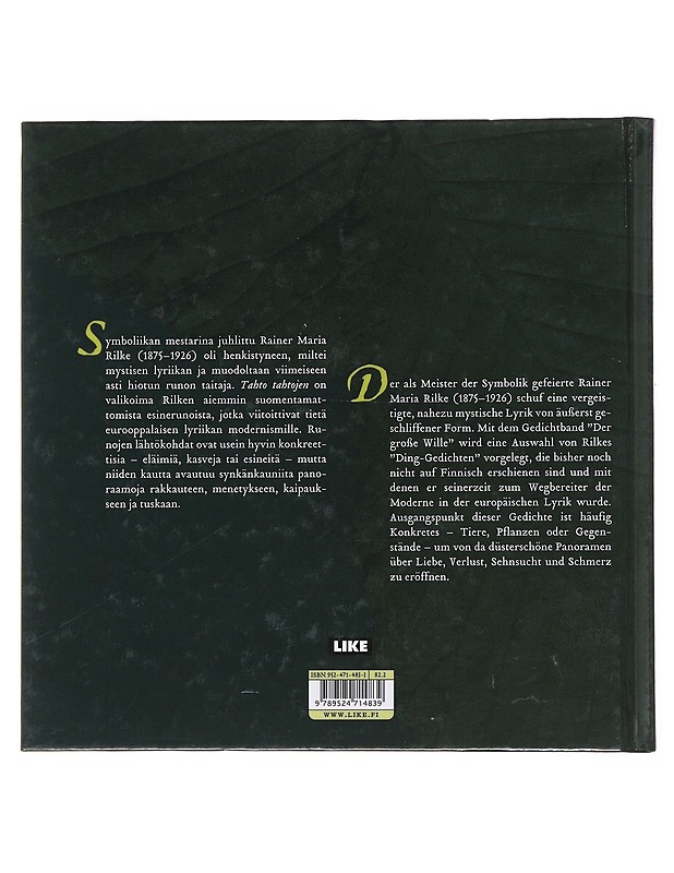 Tahto tahtojen : Der grosse Wille - Rilke, Rainer Maria - Runot ja näytelmät - 10105499114 - 1