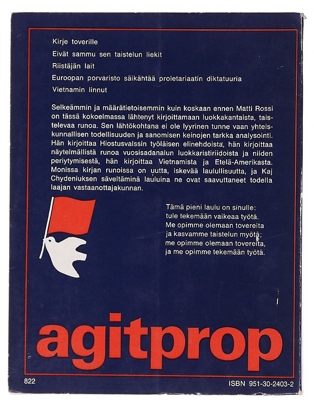 Agitprop - Matti Rossi - Runot ja näytelmät - 10105499285 - 1