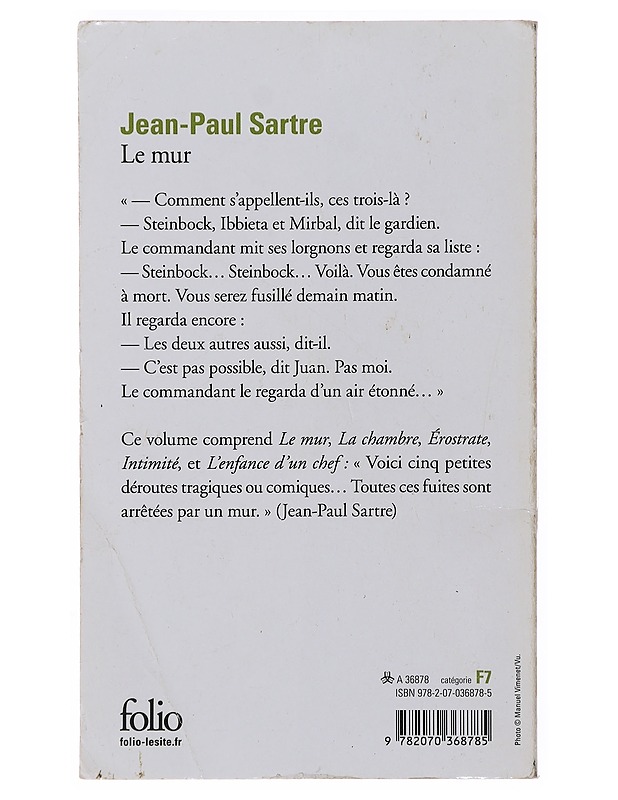 Le mur - Jean-Paul Sartre - Romaanit ja novellit - 10105499278 - 1