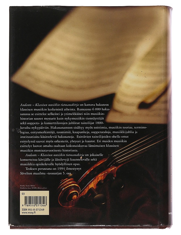 Andante : klassisen musiikin tietosanakirja - Korhonen, Kimmo - Historiakirjat - 10105499326 - 1