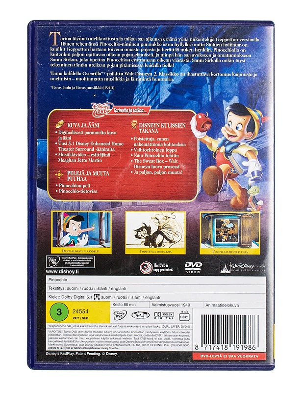 Pinocchio - DVD - DVD-elokuvat - 10105499346 - 1