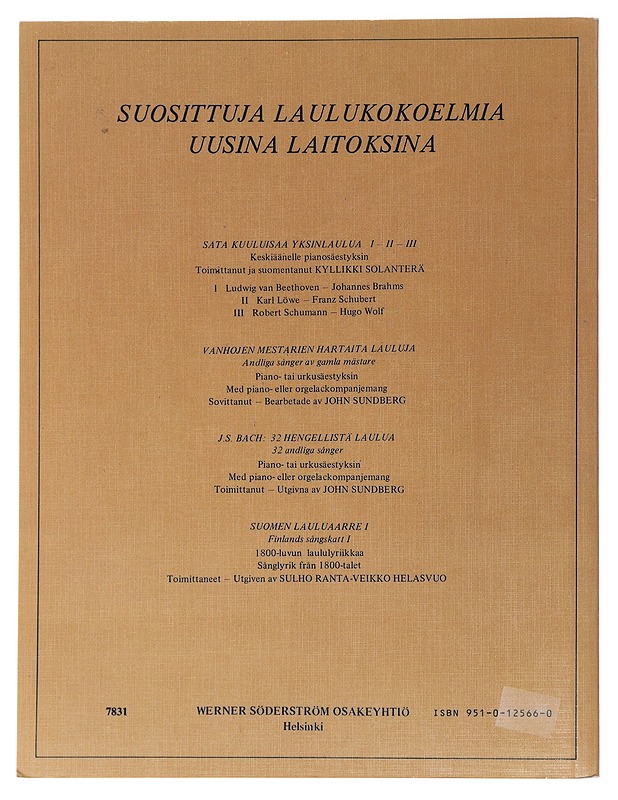 Sata kuuluisaa yksinlaulua. II : Karl Löwe, Franz Schubert : keskiäänelle pianosäestyksin - Solanterä, Kyllikki - Musiikki- ja elokuvakirjat - 10105499388 - 1