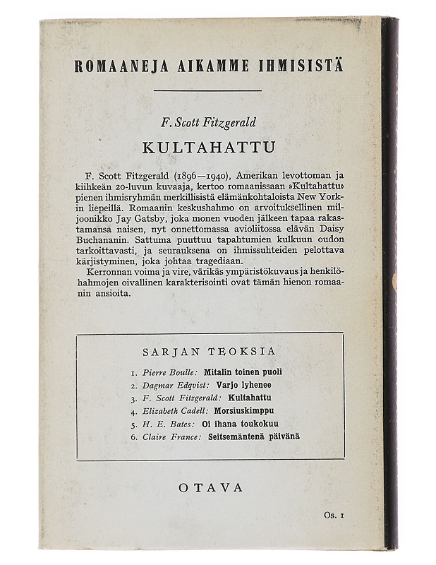 Kultahattu - Fitzgerald , F. Scott - Romaanit ja novellit - 10105499488 - 1
