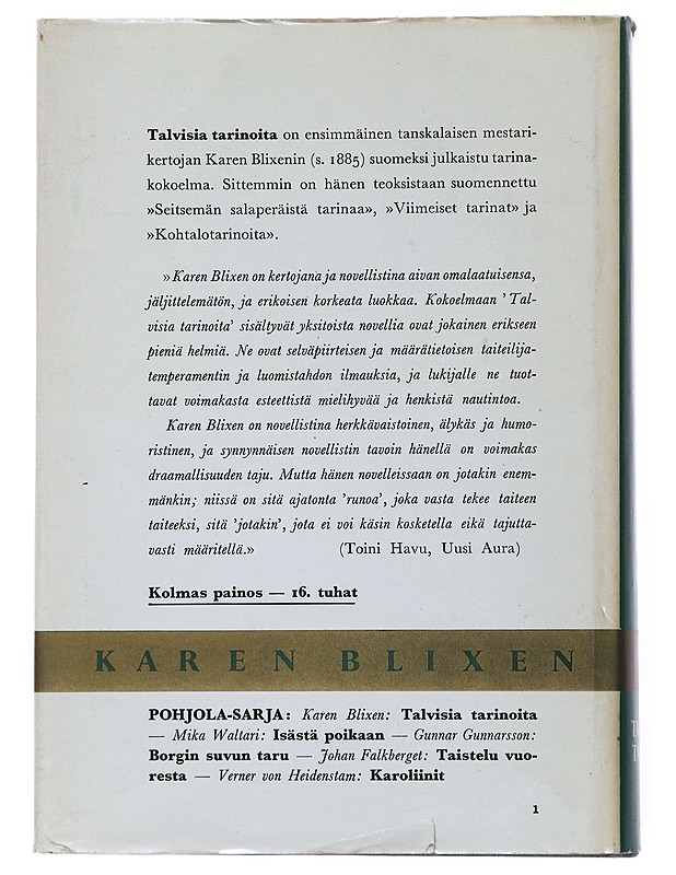Talvisia tarinoita - Blixen , Karen  - Romaanit ja novellit - 10105499648 - 1