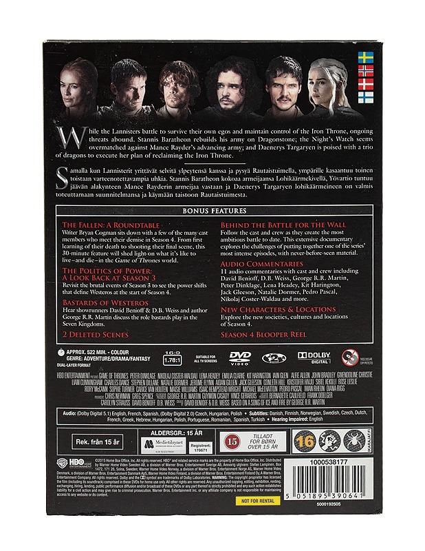 Game of Thrones - The Complete fourth season - DVD - DVD-elokuvat - 10105499936 - 1