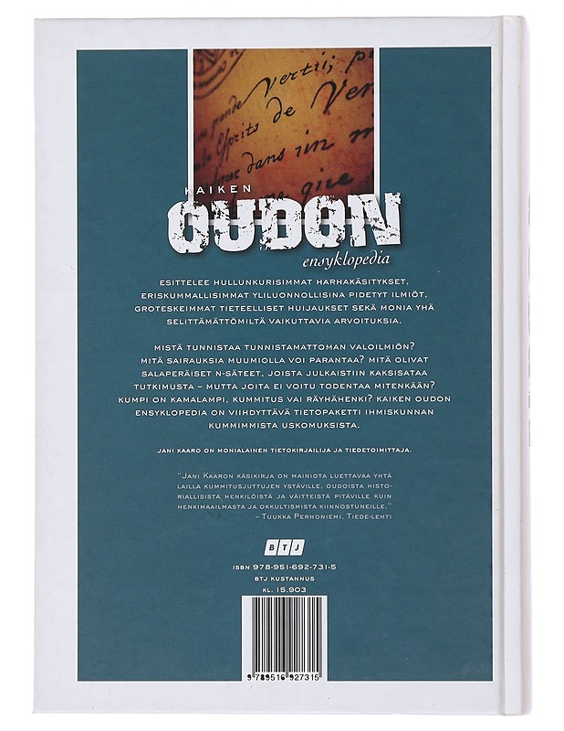Kaiken oudon ensyklopedia - Jani Kaaro - Tietokirjat ja oppaat - 10105500288 - 1