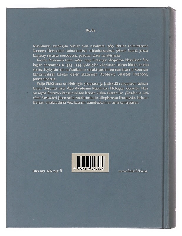 Nykylatinan sanakirja : suomi-latina-suomi = Lexicon hodiernae latinitatis : finno-latino-finnicum - Pekkanen, Tuomo - Tietokirjat ja oppaat - 10105500435 - 1