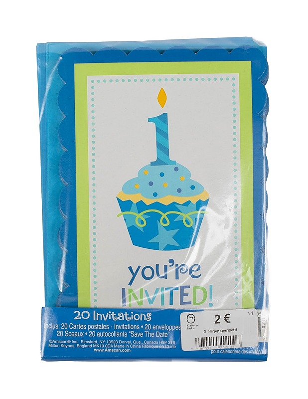 AMSCAN Cupcake kutsu- ja kirjekuorisetti - Askartelu - 10105500551 - 0