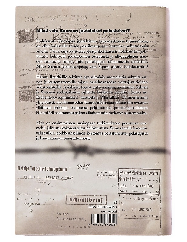 Holokaustilta pelastetut - Rautkallio, Hannu - Historiakirjat - 10105500562 - 1
