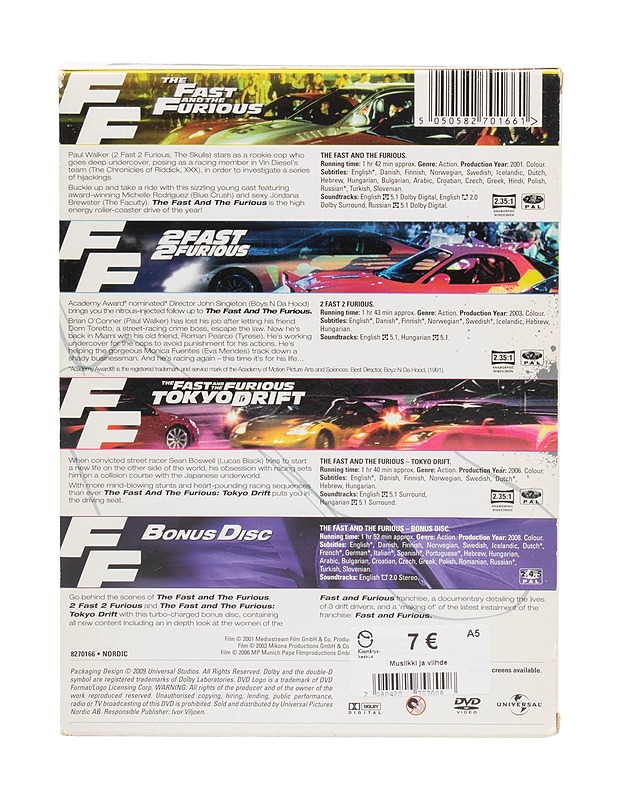 Fast and Furious Collection - DVD - DVD-elokuvat - 10105500799 - 1