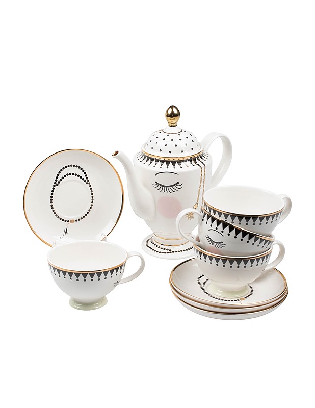 MISS ETOILE Eyes & Dots teeastiasto, 9 osaa - Lautaset ja kulhot - 10105500970 - 0