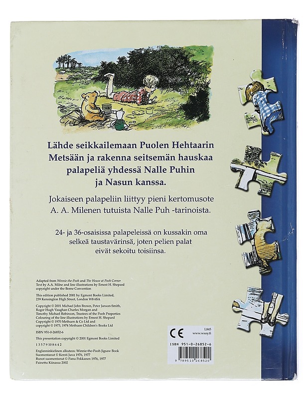 Nalle Puhin palapelikirja - Milne, A. A. - Lasten palapelit - 10105501337 - 1