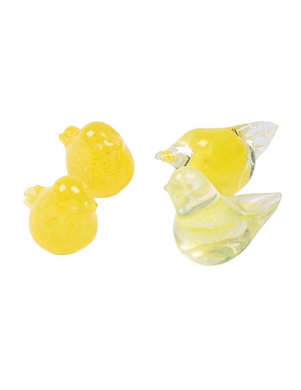 Lasiset lintufiguurit, 4 kpl - Koriste-esineet - 10105501427 - 0