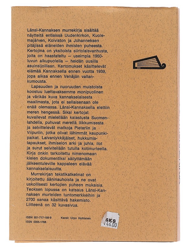Länsi-Kannaksen murrekirja - Virtaranta, Pertti - Tietokirjat ja oppaat - 10105501557 - 1