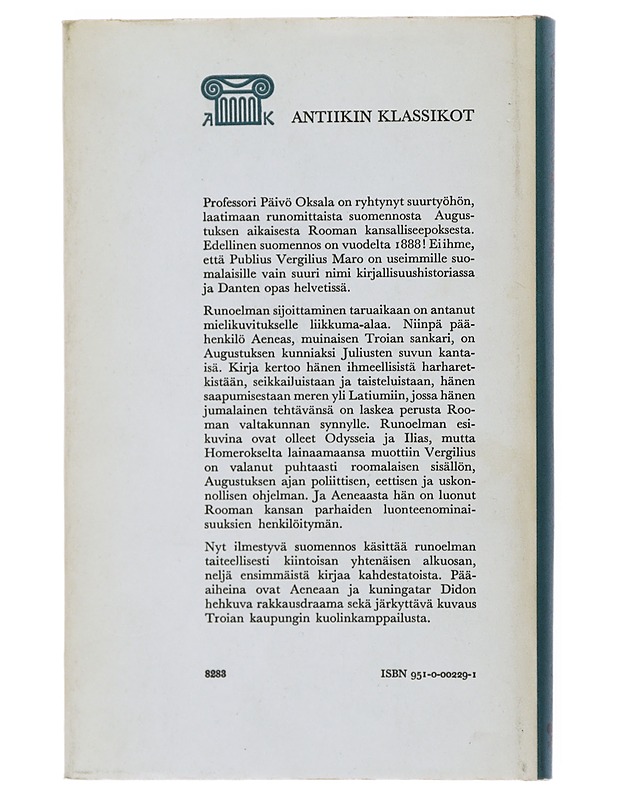 Aeneis : kirjat 1-4 ; Aeneas ja Dido - Vergilius - Romaanit ja novellit - 10105501576 - 1