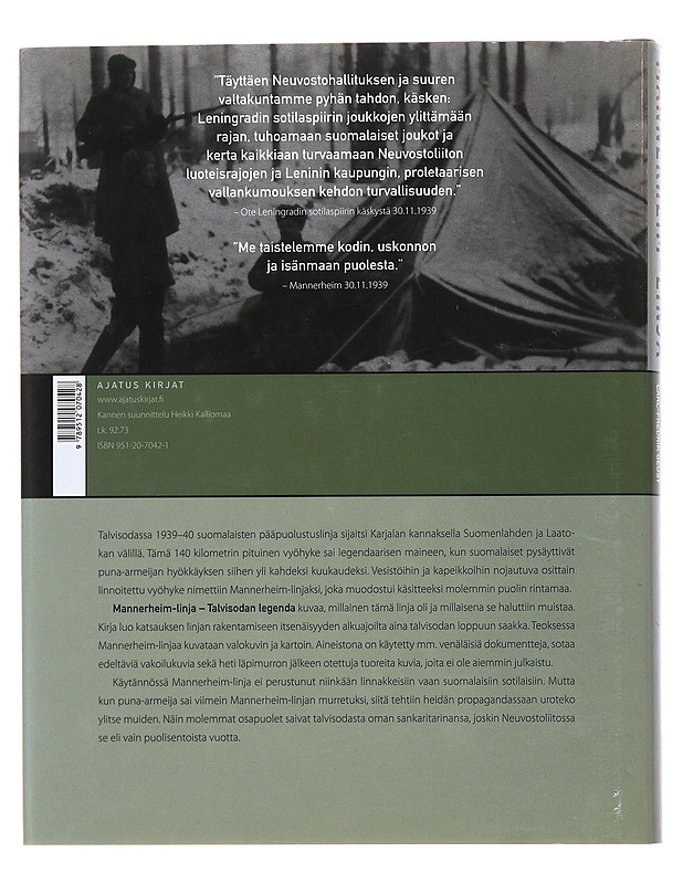 Mannerheim-linja : talvisodan legenda - Uitto, Antero - Historiakirjat - 10105501841 - 1