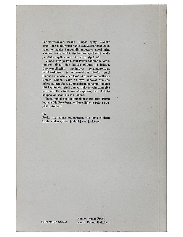 Pekka Puupää 60 vuotta : sarjakuvia - piirsi Fogeli - Sarjakuvat - 10105501882 - 1