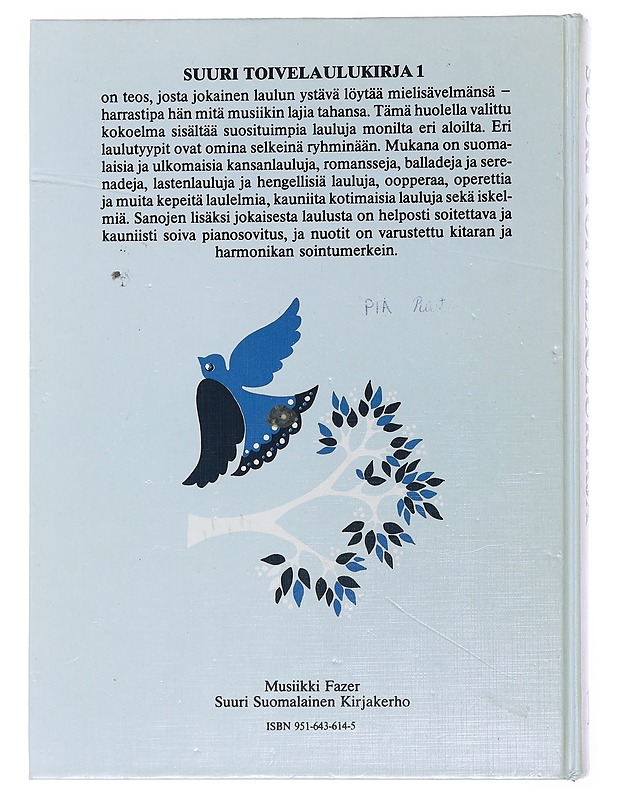 Suuri toivelaulukirja. 1 - Aapeli Vuoristo - Musiikki- ja elokuvakirjat - 10105501934 - 1