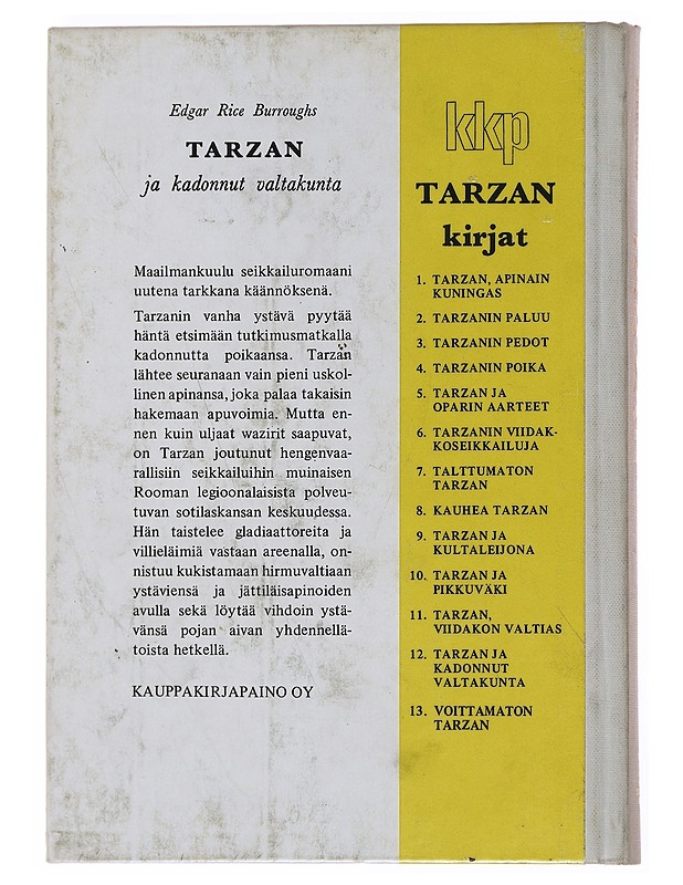 Tarzan Ja Kadonnut Valtakunta - Edgar Rice Burroughs - Romaanit ja novellit - 10105502738 - 1