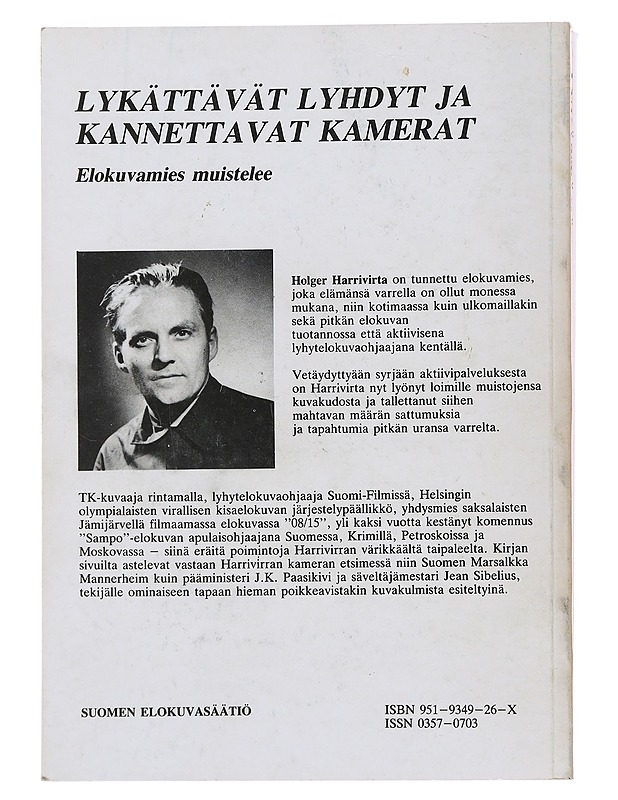 Lykättävät lyhdyt ja kannettavat kamerat : elokuvamiehen muistelmia - Holger Harrivirta - Elämäkerrat ja muistelmat - 10105502936 - 1