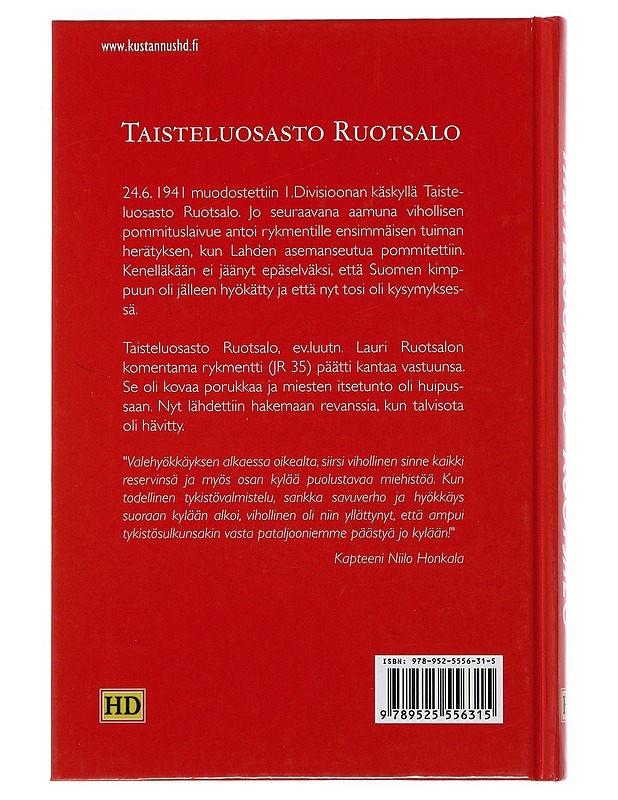 Taisteluosasto Ruotsalo : hurja rykmentti tositoimissa - Pietilä, Arto - Elämäkerrat ja muistelmat - 10105503196 - 1