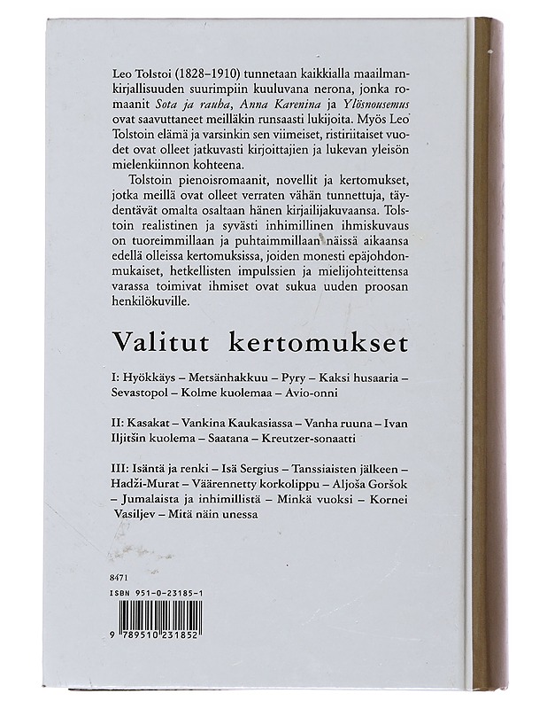 Valitut kertomukset : 2 osa - Tolstoi, Leo - Romaanit ja novellit - 10105503316 - 1