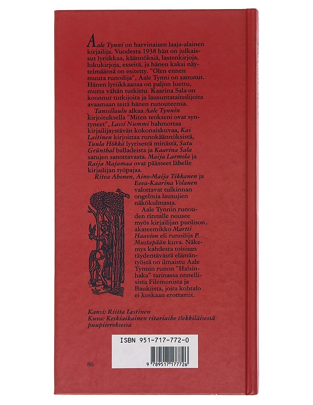 Tanssilaulu : teitä Aale Tynnin runouteen - Sala, Kaarina - Elämäkerrat ja muistelmat - 10105503361 - 1