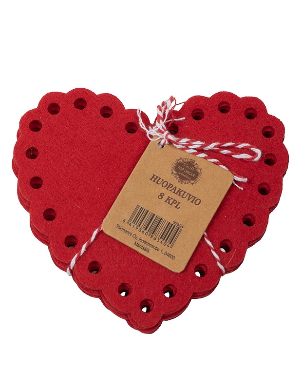 Sydämenmuotoinen huopakuvio, 8 kpl - Muut astiat - 10105503369 - 0